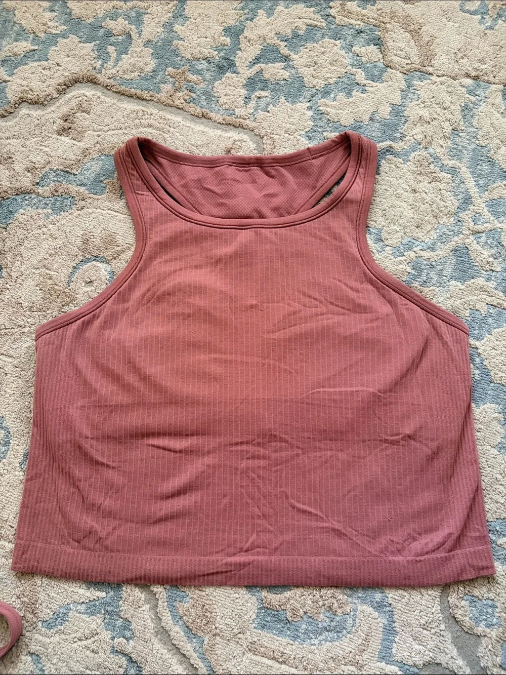 lululemon athletica Ribbed High-Neck Crop Tank - Dusty Rose Mauve